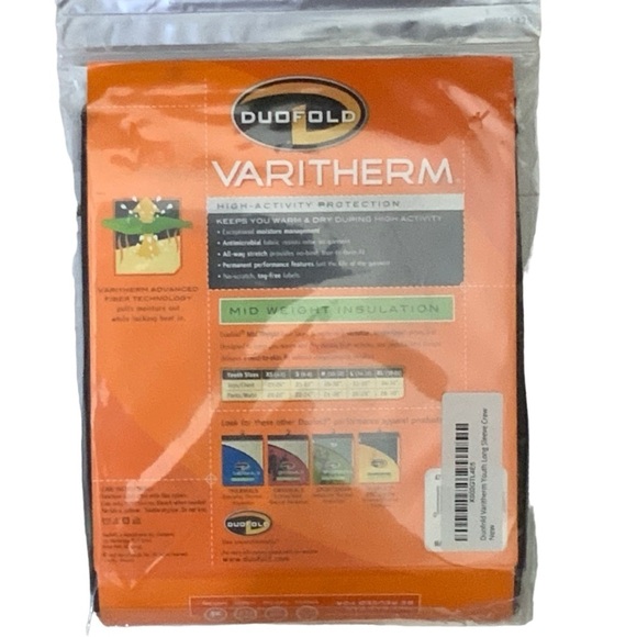 Duofold Varitherm Thermal Top Long Sleeve Crew Moisture Wicking Black Youth XS - Picture 7 of 16